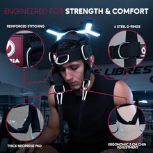 Load image into Gallery viewer, ALKYRIA Neck Harness Weight Lifting Trainer - Adjustable Neck Exerciser & Strengthener for Gym, Boxing, and Home Training - Padded Head Harness with Bonus Jaw Exerciser & Mesh Bag