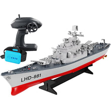 Load image into Gallery viewer, 23.6" Inch Remote Controlled Warship Battleship10km/h 4WD 2.4G RC Controlled Ship 1:390 Scale On Water Lakes Pools Exhibits Models