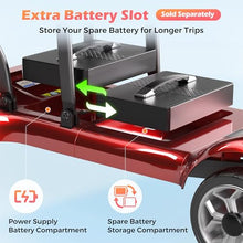 Load image into Gallery viewer, Lightweight Mobility Scooter for Seniors & Adults - Cruise & Airport Approved, 43lb Foldable Portable Motorized Scooters with Removable Lithium Battery for 12.4 Miles Travel, 300lb Capacity, Red
