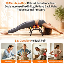 Load image into Gallery viewer, Lerpio Mini Inversion Table with Rollers, Back Extension Machine for Back Pain Relief, Easy to Assemble & 297LBS Weight Capacity, Spinal Decompression Table for Home Gym (Red)