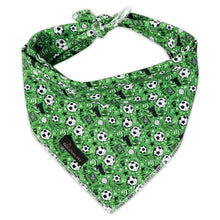 Load image into Gallery viewer, ARING PET Soccer Dog Bandanas, Cute Green Pet Bandana Scarf Triangle Bibs for Puppy Small Medium Large Boy Girl Dogs Cats-L