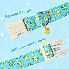 Load image into Gallery viewer, ARING PET Summer Dog Collar, Cute Blue Yellow Duck Doggy Collars for Puppy Small Medium Large Boy Girl Dogs, for Daily Photos Beach Walking Hiking Picnic-XL