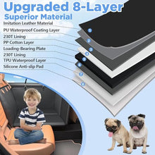 Load image into Gallery viewer, MYJAQI Back Seat Extender for Dogs, PU Leather Dog Car Seat Cover for Back Seat with Hard Bottom, 100% Waterproof, Scratch Proof and Anti Slip Dog Hammock for Car, Holds 400lbs