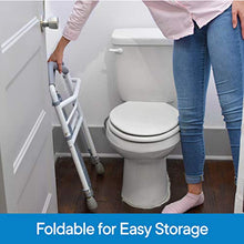 Load image into Gallery viewer, RMS Toilet Safety Frame & Rail - Folding & Portable Bathroom Toilet Safety Rails - Handrail Toilet Bars with Adjustable Height (White)