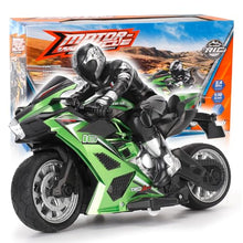 Load image into Gallery viewer, Liberty Imports 2.4G RC Remote Control Stunt Motorcycle with Riding Figure Racing Motorbike (Green)