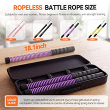 Load image into Gallery viewer, LunaHush Weighted Cordless Ropeless Battle Ropes for Home Gym, 3 Adjustable Resistance, Heavy Duty Strength Training Equipment for HIIT, Full Body Workout, Men & Women, Purple