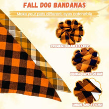 Load image into Gallery viewer, 2 Pack Thick Triangle Dog Bandanas in Storage Box, Reversible Plaid Dog Bandanas Boy Girl, Washable Soft Dog Scarf, Holiday Dog Bandana for Medium Large Dogs and Cats (Large)