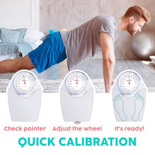 Load image into Gallery viewer, Adamson A24 Scales for Body Weight - Up to 350 LB - New - Anti-Skid Rubber Surface Extra Large Numbers - High Precision Bathroom Scale Analog - Durable with 20-Year Assurance - White