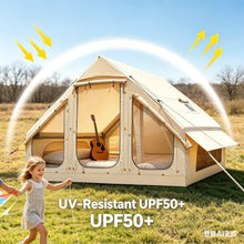 Load image into Gallery viewer, Inflatable Tents for Camping, Blow Up Tent with Hand Pump, Easy Setup Inflatable Hot Tent with Stove Jack, Waterproof Oxford Air Glamping Tents for Camping Adult 4 Person Upgrade Version