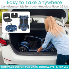 Load image into Gallery viewer, Vive 4 Wheel Mobility Scooter - Electric Powered Wheelchair Device - Compact Heavy Duty Mobile for Travel, Adults, Elderly - Long Range Power Extended Battery with Charger & Basket