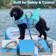 Load image into Gallery viewer, Dogcheer Dog Shark Life Jacket for Small, Medium & Large Dogs, Adjustable High Buoyancy Swim Vest with Rescue Handle, Reflective Pet Flotation Vest for Boating - Pine Green, L