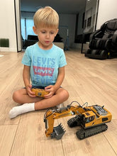 Load image into Gallery viewer, KIDMARKT Remote Control Excavator Toy for Boys | 11-Channel Metal Construction Truck with Lights