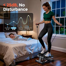 Load image into Gallery viewer, SPORTSROYALS Twist Stepper/Mini Stepper for Exercise at Home,Stair Stepper with Resistance Bands for Full Body Workout