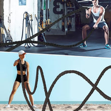 Load image into Gallery viewer, Brobantle Battle Rope 2 Inch Diameter,Black 30FT Exercise Workout Ropes for Home Gym Heavy Weighted Training Rope for Working Out