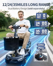 Load image into Gallery viewer, Ecomobi Light Weight Mobility Scooter for Seniors & Adults, 12–30 Mile Range, Foldable Airline Approved Portable 4 Wheel Motorized Scooter with Removable Lithium Battery, 300 lb Capacity, MS01F Gray