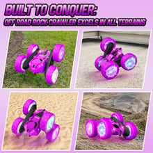 Load image into Gallery viewer, Hamdol Remote Control Car for Kids, Stunt RC Cars with Cool Wheel Lights, Double-Sided Driving