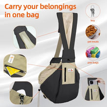 Load image into Gallery viewer, Dog Carrier Sling,Dog Carriers for Small Dogs & Cats Under 20 lbs,Puppy Carrying Backpack Pet Purse with Pockets,Adjustable Shoulder Strap,Hands Free for Travel (Black)
