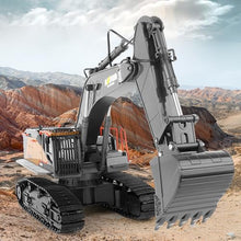 Load image into Gallery viewer, CUTEROOM 1/14 Scale RC Excavator, 22 Channel Remote Control Construction Vehicle with Metal Shovel, 2.4Ghz Excavator with Realistic Lights & Sounds, Rechargeable Battery, Gift for Birthday Christmas