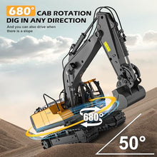 Load image into Gallery viewer, ADTHLIER Remote Control Excavator Toy for Boys 6-11 yrs Old,11-Channel RC Excavator Toy ,with Metal Shovel.