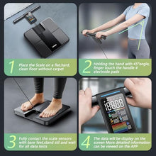 Load image into Gallery viewer, 8 Electrodes Digital Bathroom Scale,with 5.25-inch VA Color Screen on Retractable Handle,485lbs