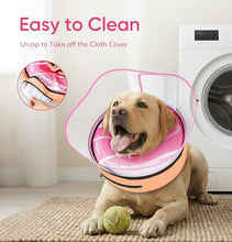 Load image into Gallery viewer, Supet Raised Inflatable Dog Cone After Surgery - Adjustable Recovery Donut Collar with Removable Shield to Stop Licking Wounds & Protect Stitches - Soft Dog Cone Alternative for Large Dogs (Pink,XL)