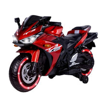 Load image into Gallery viewer, 12V Electric Ride On Motorcycle for Kids, Training Wheels, Full Hand Drive Motorbike Toy, Perfect for Boys and Girls (3-8 Yrs) (RED)
