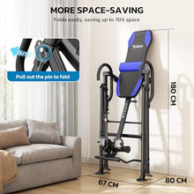 Load image into Gallery viewer, YOLEO Gravity Inversion Table for Back Pain Relief 2026 New Inversion Table w/Lumbar Support Easy to Assemble Back Stretcher Machine 300 lbs (Grayish Blue)