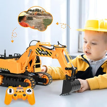 Load image into Gallery viewer, RC Excavator, 6-in-1 Digging/360° Rotation, 20M Range Sandbox Construction Toys