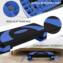 Load image into Gallery viewer, BalanceFrom Aerobic Step Platform Trainer with Adjustable 3-Level Risers, 400 Pound Weight Capacity – Non-Slip Exercise Stepper for Cardio, Strength, and Fitness Workouts at Home or Gym