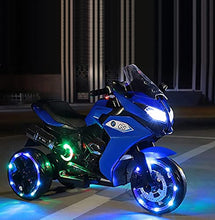 Load image into Gallery viewer, Ride on Motorcycle for Kids, 3 Twinkling Wheels Electric Ride on Toy,12 V Kids Motorcycle (Blue)