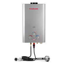 Load image into Gallery viewer, GASLAND 2.64GPM Tankless Water Heater Propane 10L, Outdoor Propane Camping Hot Water Heater, Overheating Protection,Instant Hot Water Heater for RV Cabin Barn Camping Boat, Silver, BE264S