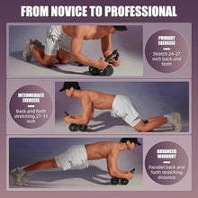 Load image into Gallery viewer, 2026 New 4-Wheel Abdominal Roller with Elbow Support : Latest Upgraded High-Performance Exercise Machine