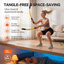 Load image into Gallery viewer, LunaHush Weighted Ropeless Battle Ropes for Home Gym, 3 Adjustable Resistance, Heavy Duty Cordless Battle Ropes for HIIT, Full Body Workout, Men & Women, Yellow