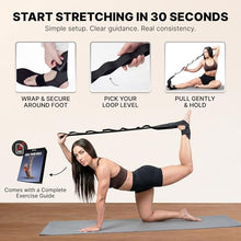 Load image into Gallery viewer, DMoose Fitness Foot & Calf Stretcher with Adjustable Padded Stretching Strap for Plantar Fasciitis, Hamstring, Heel Spurs and Achilles Tendonitis Relief - Yoga Leg Stretch Strap for Flexibility
