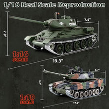 Load image into Gallery viewer, 1/16 RC Tank, Heng Long Soviet Union T-34 Army Toy with Smoke, Sound, Light, 2.4G Remote Control Tank