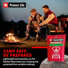 Load image into Gallery viewer, Protect Life Saving Emergency Fire Blankets 1 Pack - 40"x40", Fiberglass Fire Blanket for Home & Kitchen - Fire Suppression or Retardant Tarp - Fire Safety Kit for Car or Camping