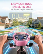 Load image into Gallery viewer, Ecomobi Light Weight Mobility Scooter for Seniors & Adults, 12–30 Mile Range, Foldable Airline Approved Portable 4 Wheel Motorized Scooter with Removable Lithium Battery, 300 lb Capacity, MS01F Pink