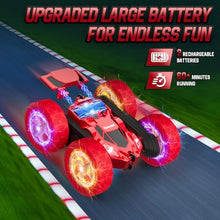 Load image into Gallery viewer, Hamdol Remote Control Car for Kids Ages 6-12, 4WD RC Stunt Car with LED Lights
