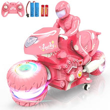 Load image into Gallery viewer, Remote Control Motorcycle for Girls with RGB Wheels Lights