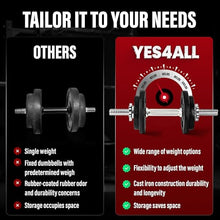 Load image into Gallery viewer, Yes4All Adjustable Dumbbell 40.02 lbs
