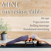 Load image into Gallery viewer, ISMIER Mini Inversion Table for Back Pain Relief, Foldable Back Stretcher with Massage Roller, 400LB Capacity Ab Machine