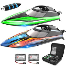 Load image into Gallery viewer, BEZGAR Remote Control Boat, 2 Pack12 inch RC Boat with Case– Auto-Flip, 30 KPH Fast Speed, 8-Shaped Mode & LED Lights