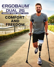 Load image into Gallery viewer, Ergobaum Dual Underarm Crutches for Adults (1 Pair-2 Units) NSN Military Certified, Triple Shock Absorption
