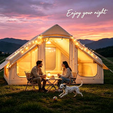 Load image into Gallery viewer, Inflatable Tents for Camping, Blow Up Tent with Hand Pump, Easy Setup Inflatable Hot Tent with Stove Jack, Waterproof Oxford Air Glamping Tents for Camping Adult 4 Person Upgrade Version