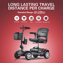Load image into Gallery viewer, Metro Mobility 4 Wheel Foldable Mobility Scooter for Adults - 300 lbs Capacity Powered Mobility Scooters for Seniors, Travel - High-Performance Operation & Intelligent Electromagnetic Brake - Red