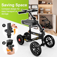 Load image into Gallery viewer, BlessReach Deluxe Medical Scooter Double Handbrake, All Terrain Steerable Knee Scooter Crutch Alternative, for Adults Injured Ankle & Foot Recovery in Blacks