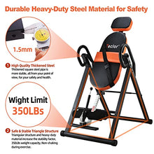 Load image into Gallery viewer, Teclor Inversion Table for Back Pain Relief, 350 lbs Capacity Strength Training Inversion Equipment, Decompression Table for Pain Therapy Training with Safe Belt & Comfortable Ankle Holders