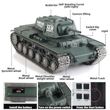Load image into Gallery viewer, Heng Long Modified Ver. rc Tank 1/16 Soviet KV1 Tank Model 3878(360° & 7000mah & Metal Track & Road & Sprocket & Idle Wheel)
