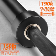 Load image into Gallery viewer, Fitvids 7ft Olympic Barbell 45LBS for Weightlifting and Powerlifting, 2 Inch Strength Training Bar - Black