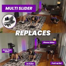 Load image into Gallery viewer, Multi Slider Home Gym Workout Device – All-in-One Core Training System with Push-Up Handles, Multifunctional Ab Roller